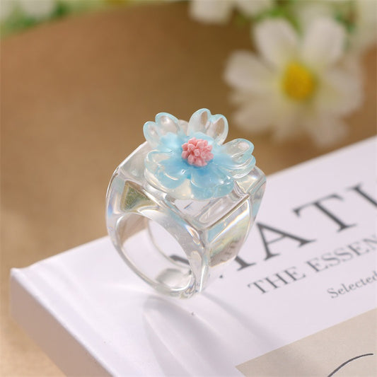 Chunky Flower Acrylic Ring