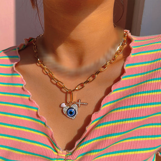 Heart Eye Chunky Necklace