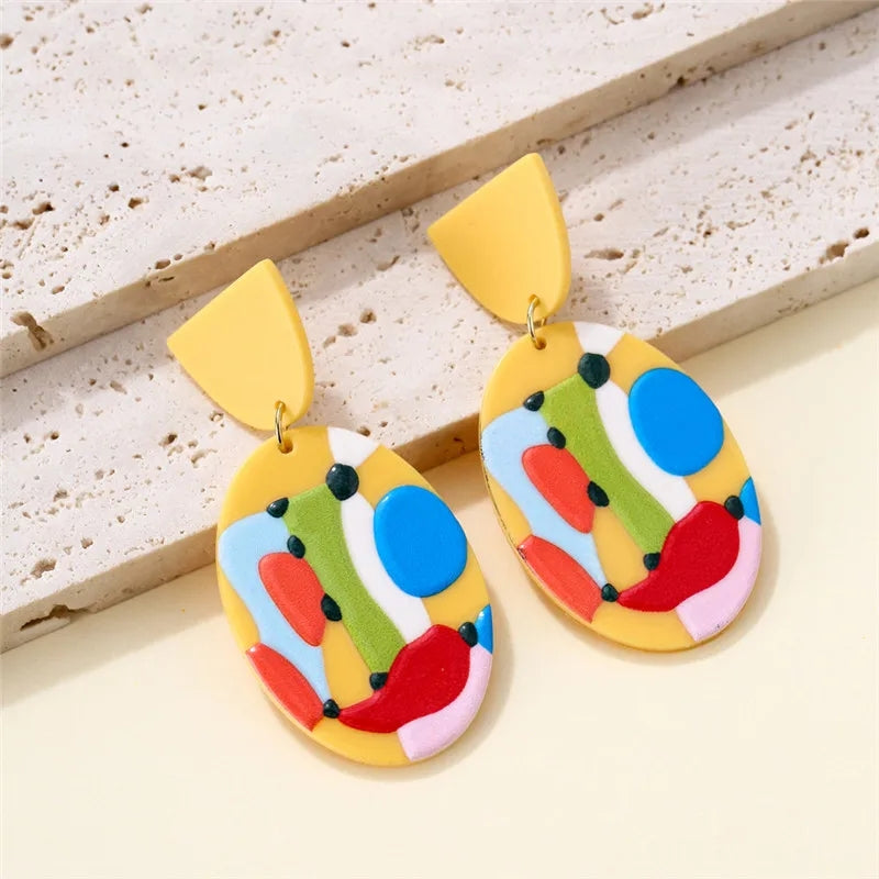 Color Splash Acrylic Earrings