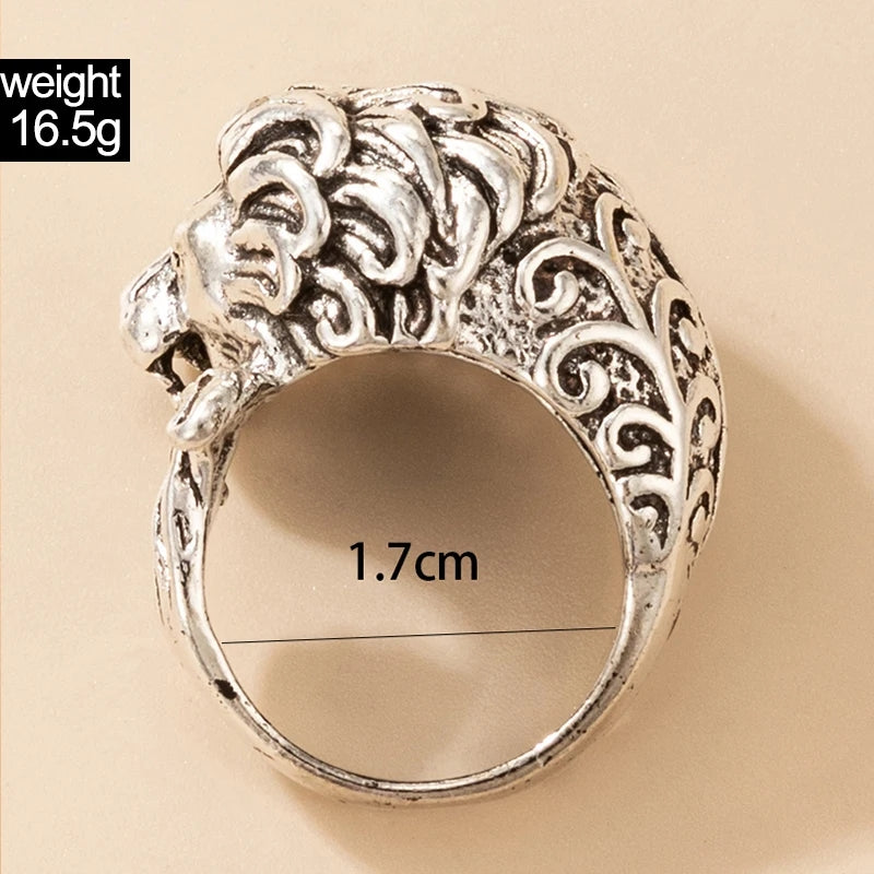 Silver Lion Ring