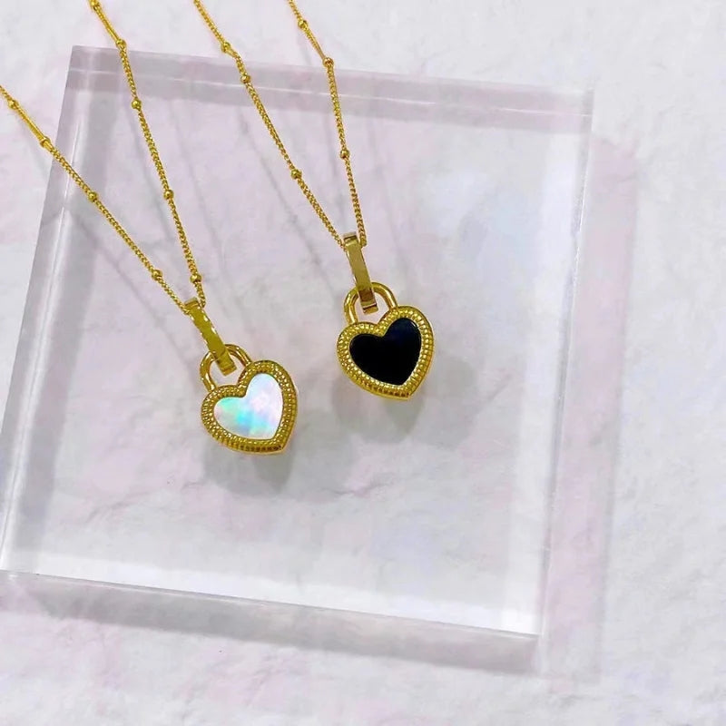 Double Sided Heart Necklace (Stainless Steel)