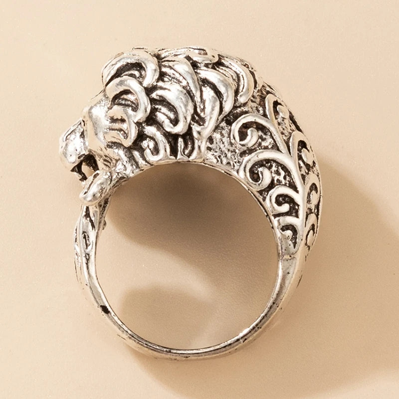 Silver Lion Ring