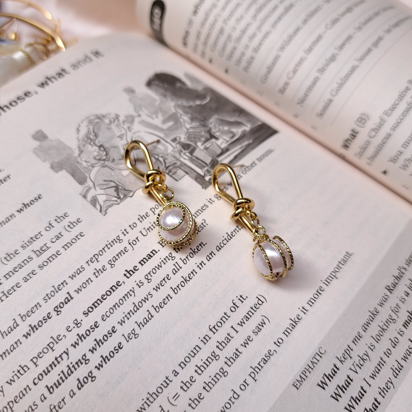 Wrapped Pearl Drop Earrings