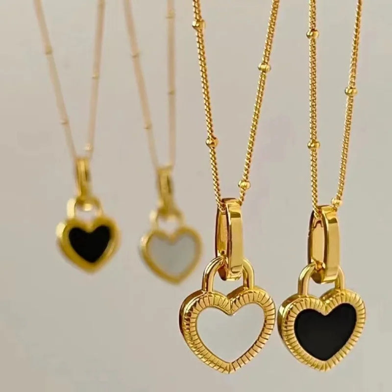 Double Sided Heart Necklace (Stainless Steel)