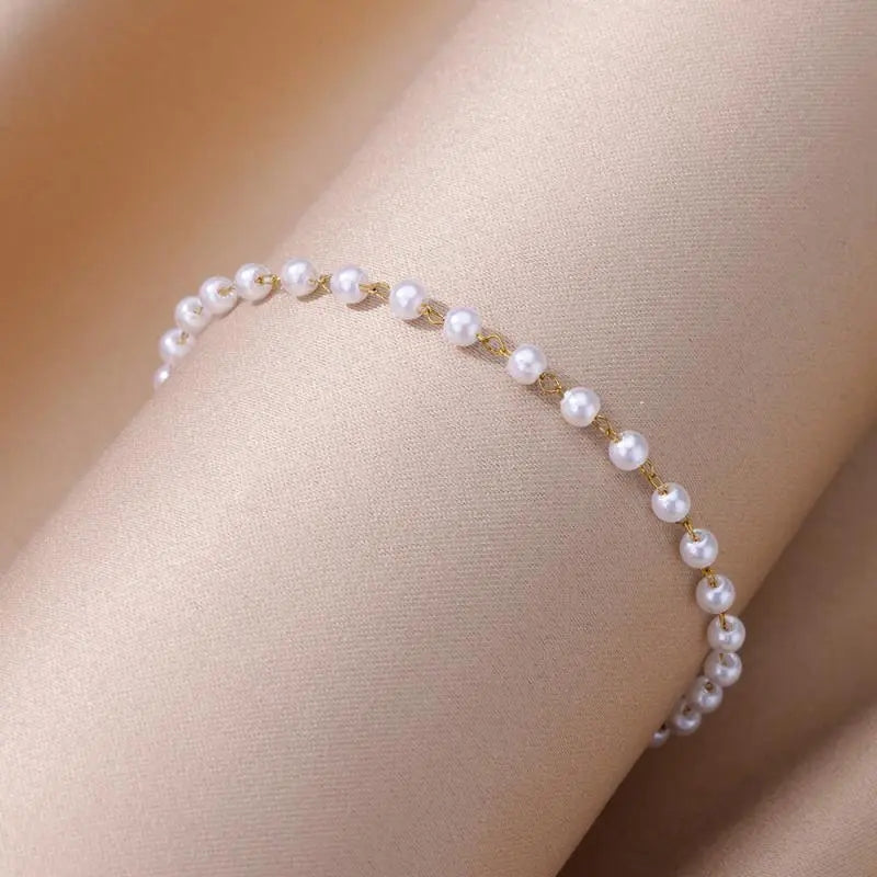 Perla Pearl Anklet (Stainless Steel)