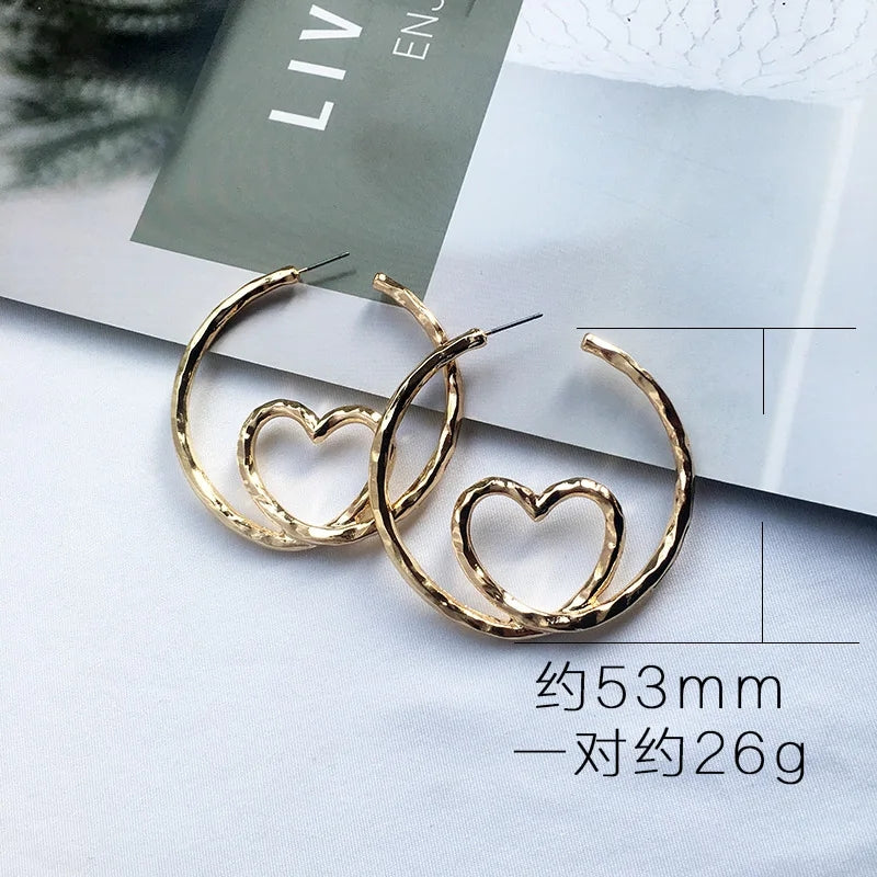 Twisted Love Heart Hoops