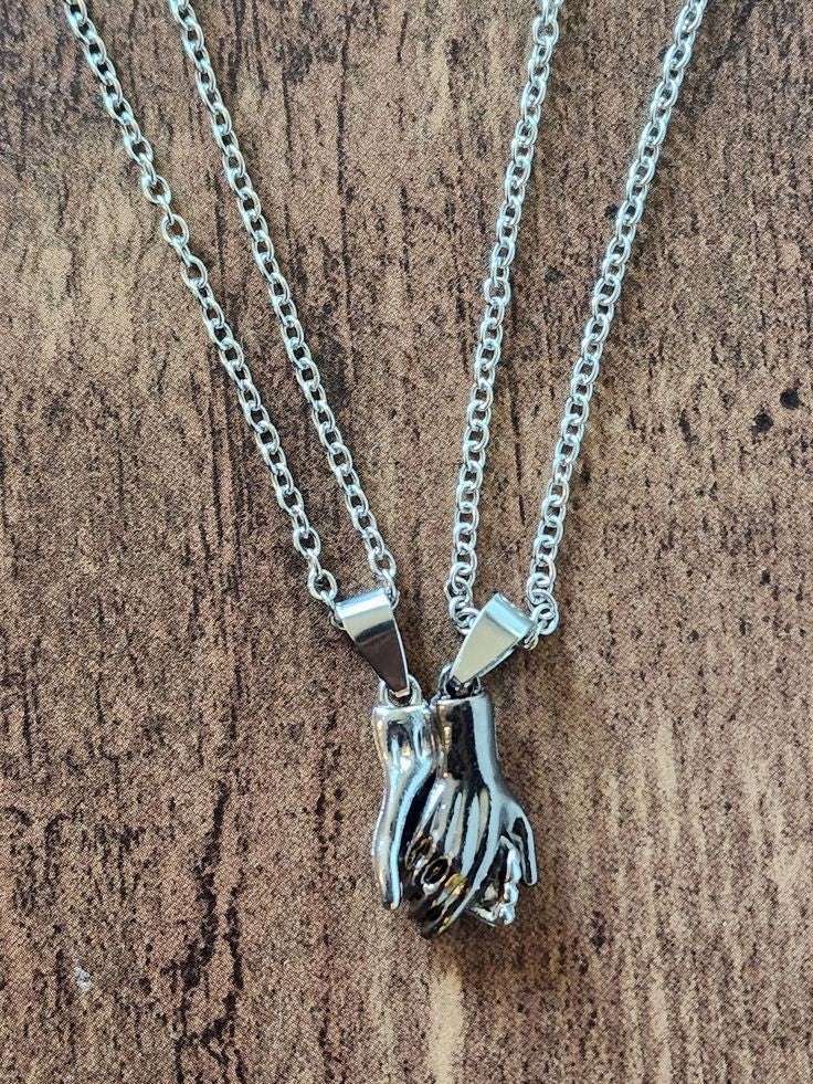 Couple Holding Hand Necklace