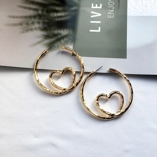 Twisted Love Heart Hoops