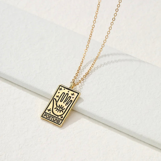 Fortune Tarot Card Necklace (Stainless Steel)