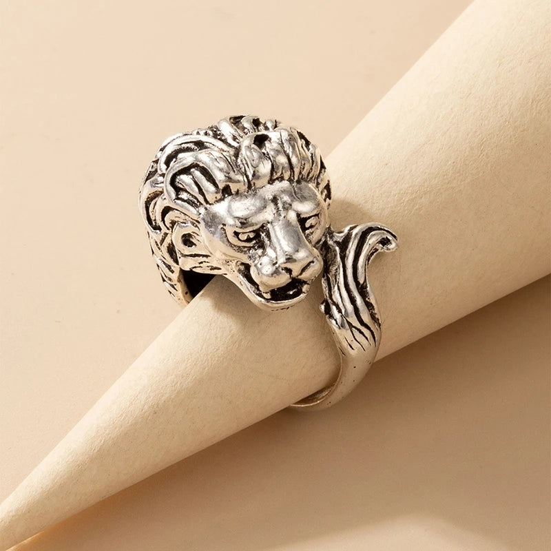 Silver Lion Ring