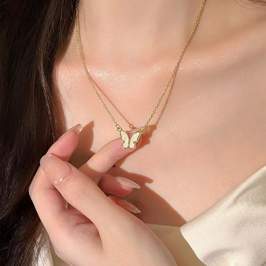 White Butterly Necklace