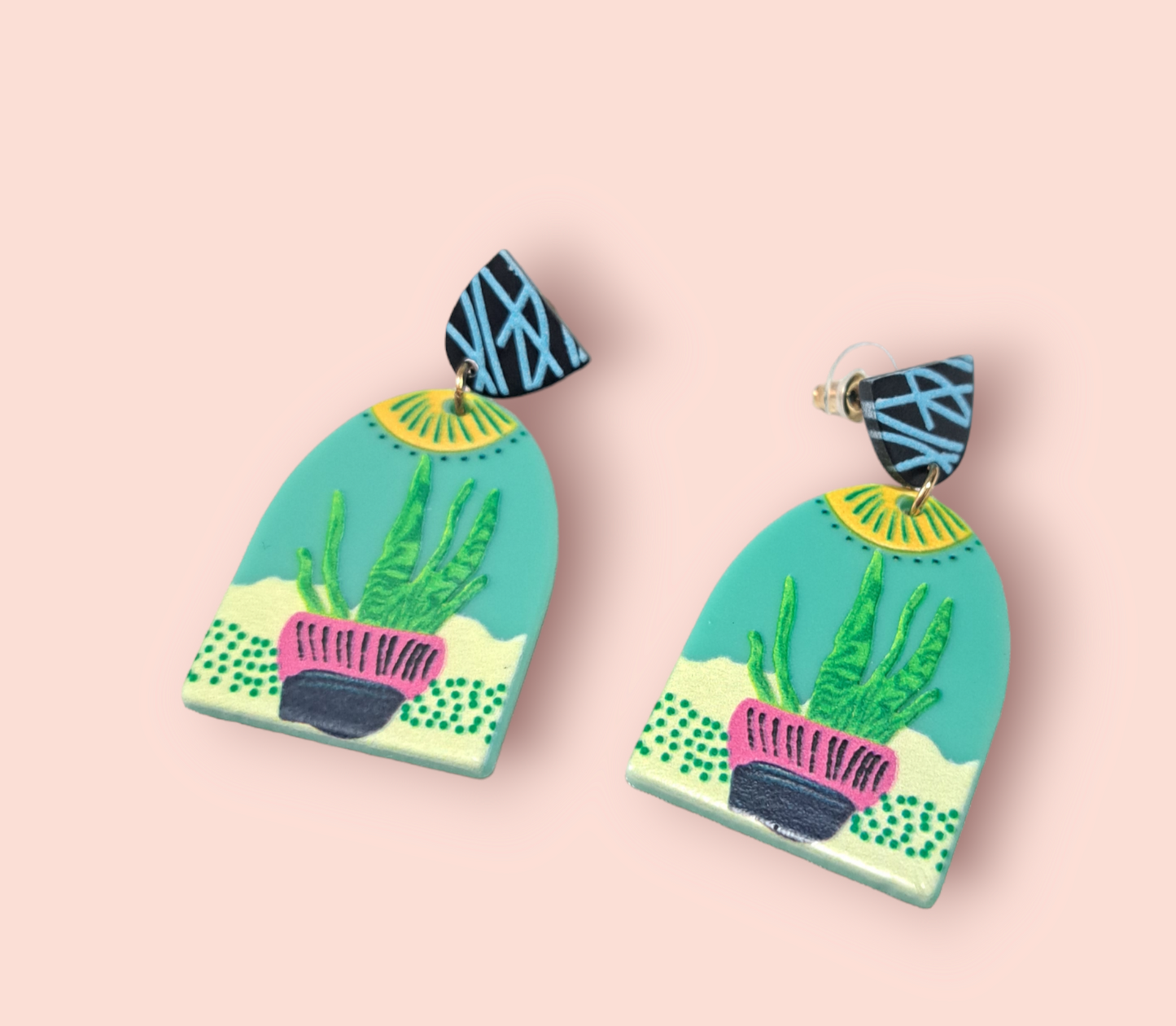 Flower Pot Acrylic Earrings