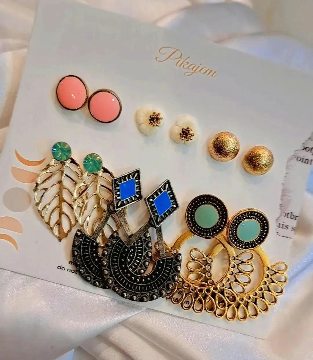 Ethnic Set of 6 Earrings & Studs