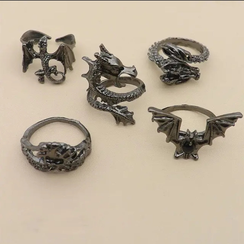 Dragon Ring Set (Black)