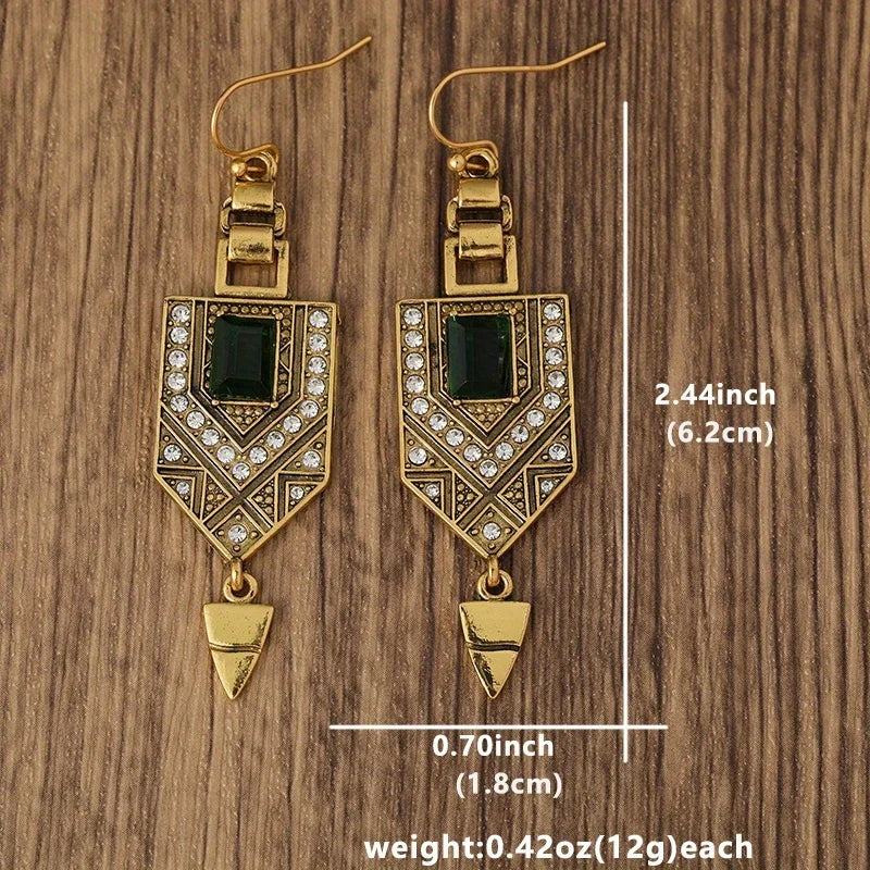 Ethnic Green Earrings