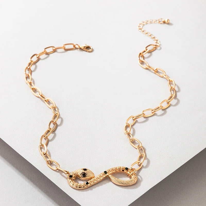 Chunky Gold Snake Necklace