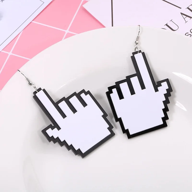 Cursor Pointer Finger Earrings