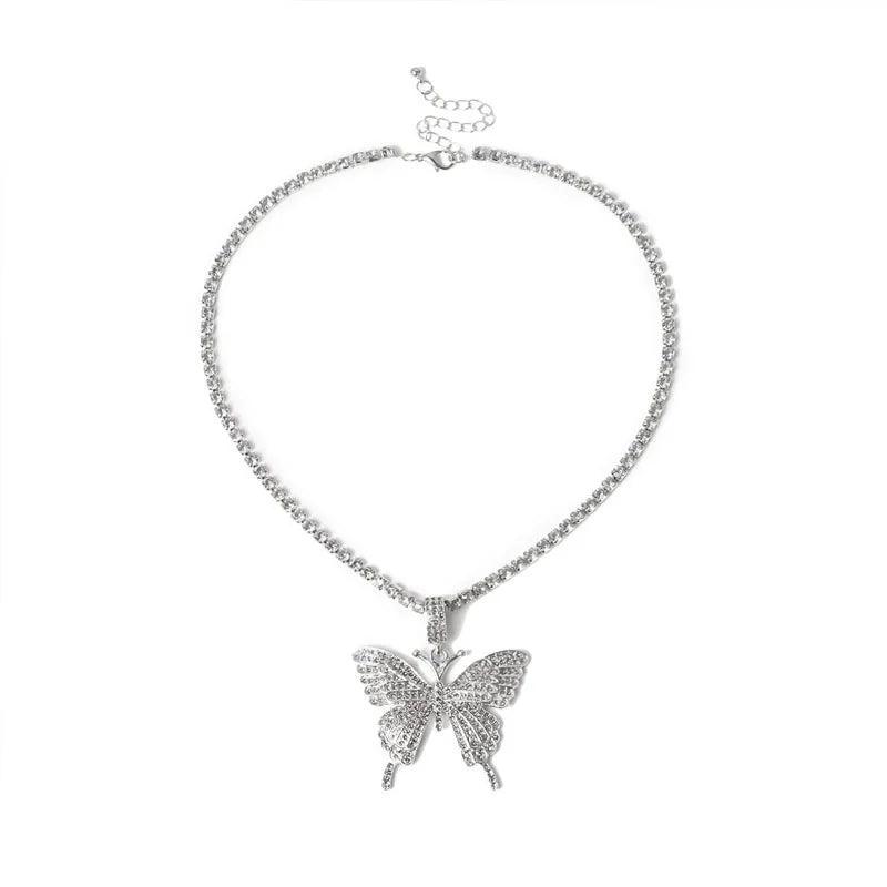 Icy Butterfly Layered Necklace