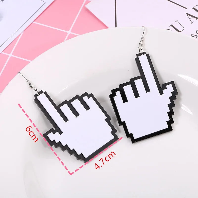 Cursor Pointer Finger Earrings