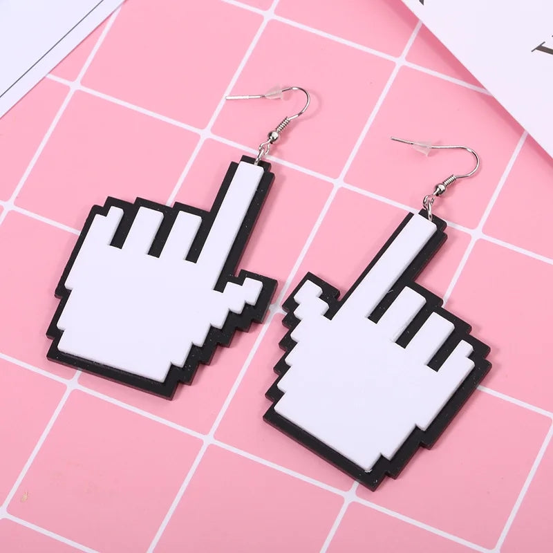 Cursor Pointer Finger Earrings