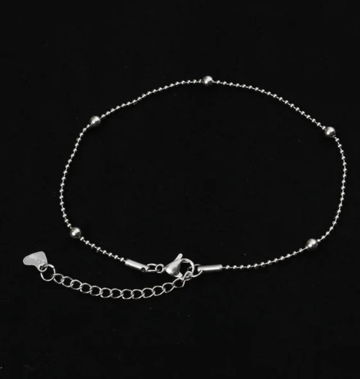 Ball Chain Anklet (Stainless Steel)