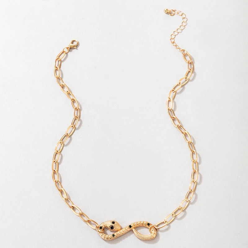 Chunky Gold Snake Necklace