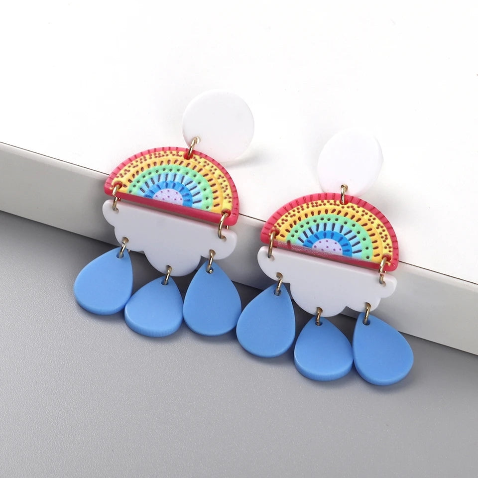 Rainbow Drizzle Earrings