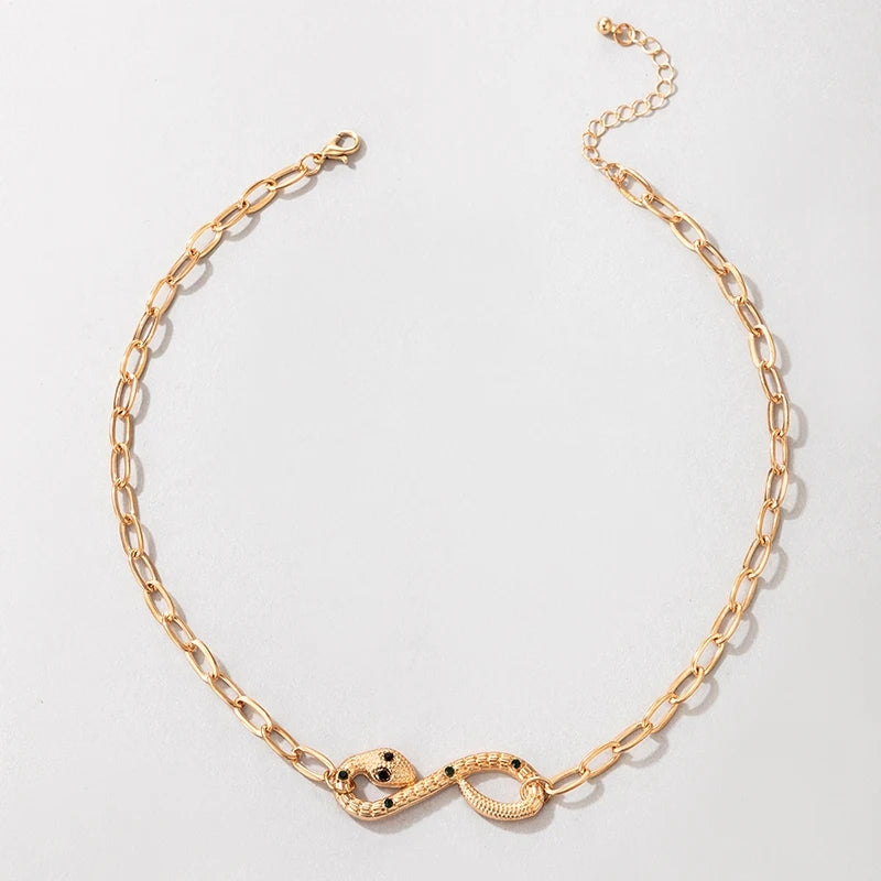 Chunky Gold Snake Necklace