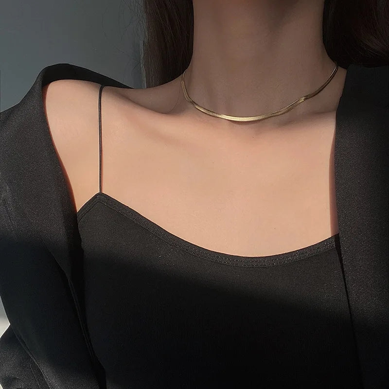 Snake Collarbone Necklace (Stainless Steel)