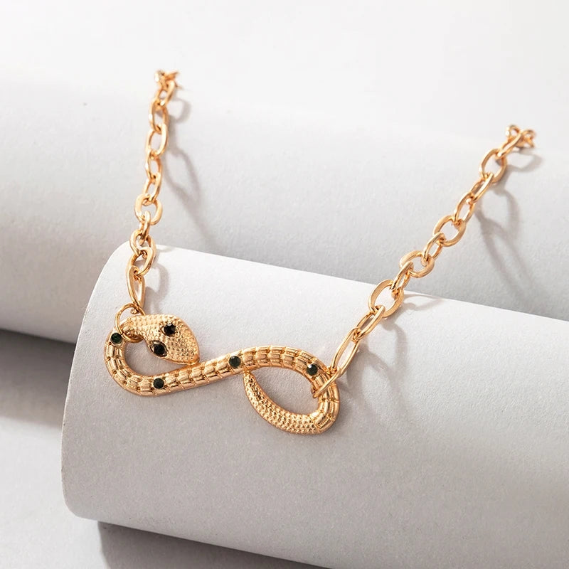 Chunky Gold Snake Necklace