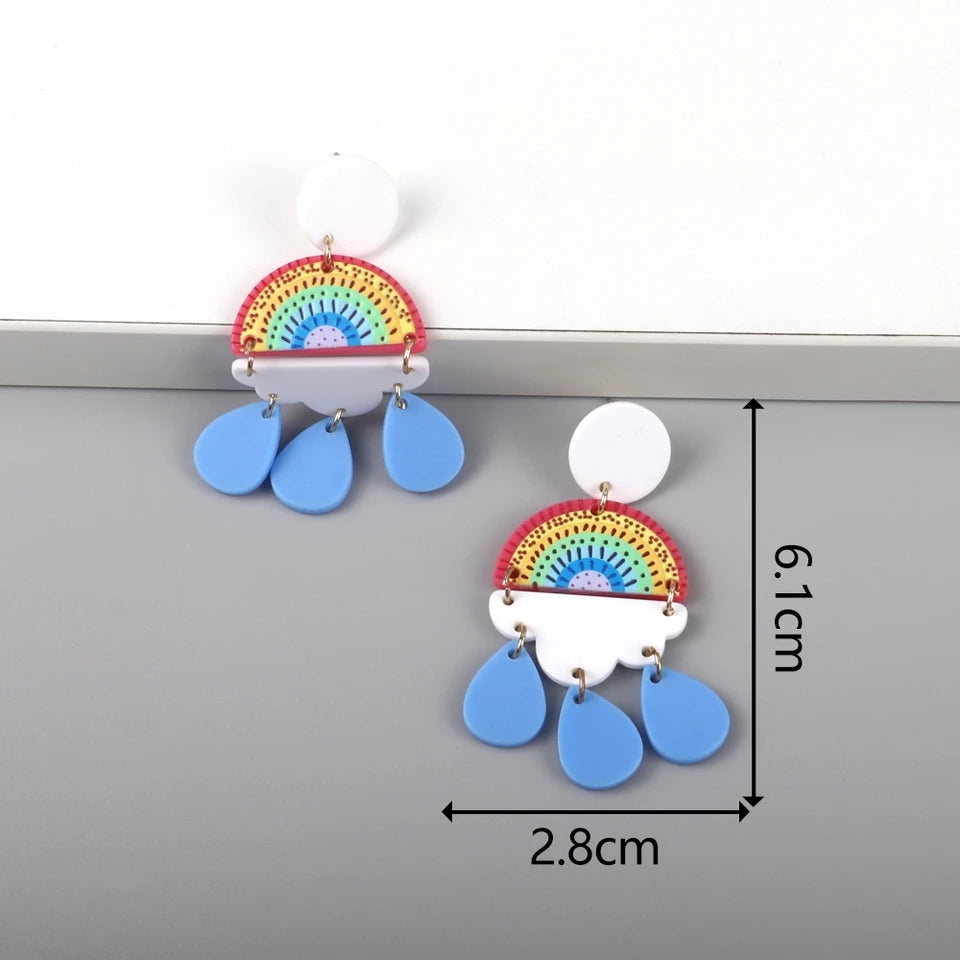 Rainbow Drizzle Earrings